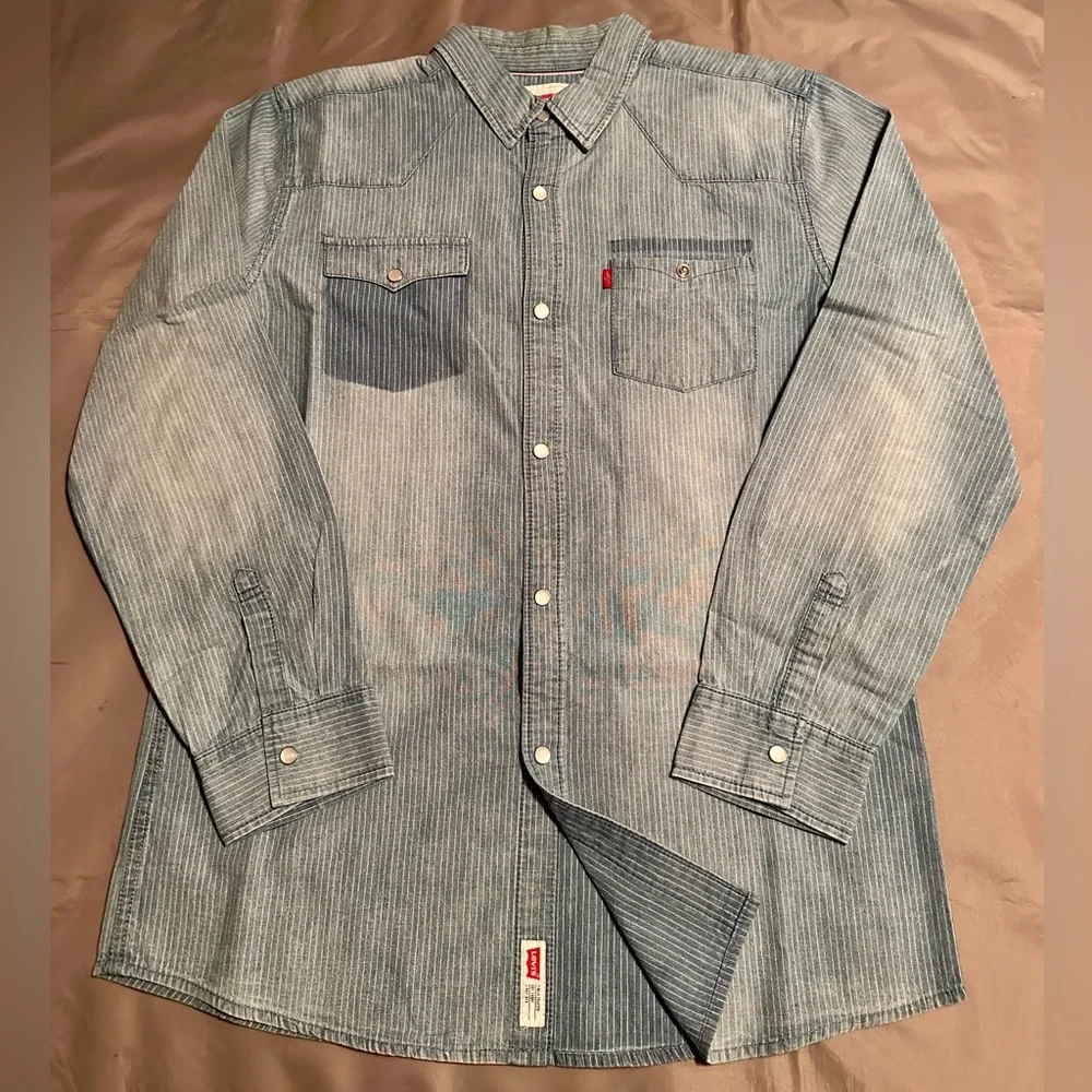 Boys Levi's Striped Denim Button-Front Shirt